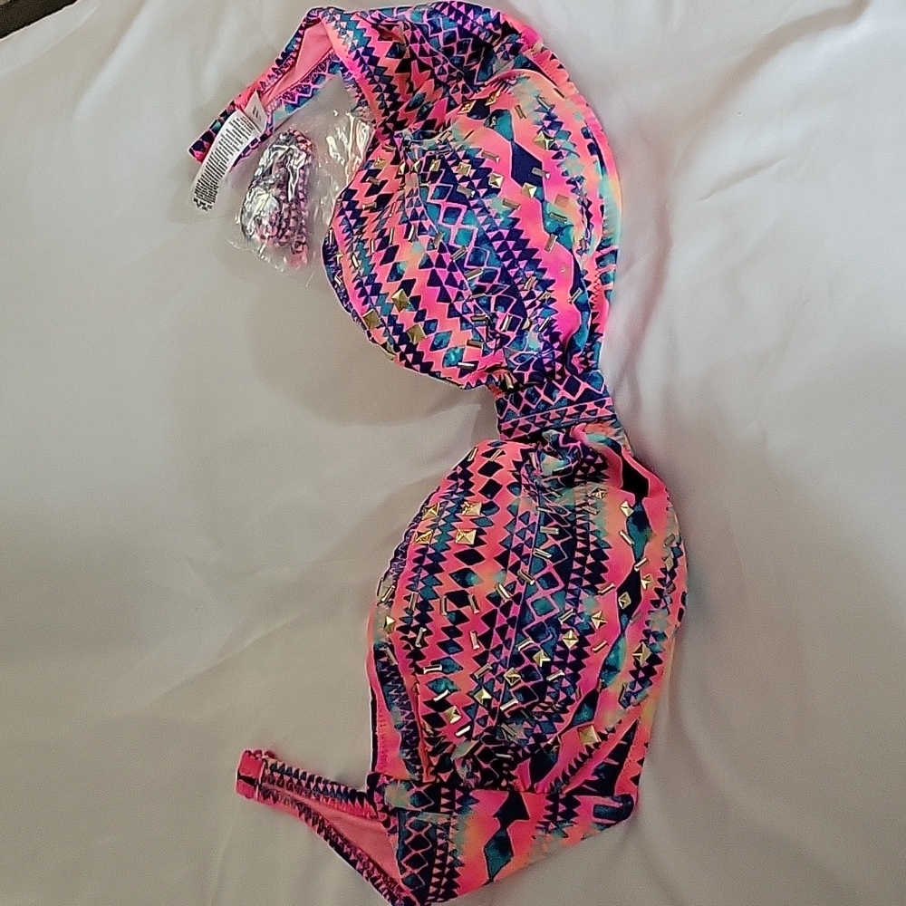 PINK bikini top large